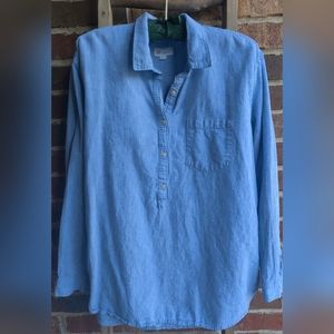 GAP blue linen/cotton blend tunic
